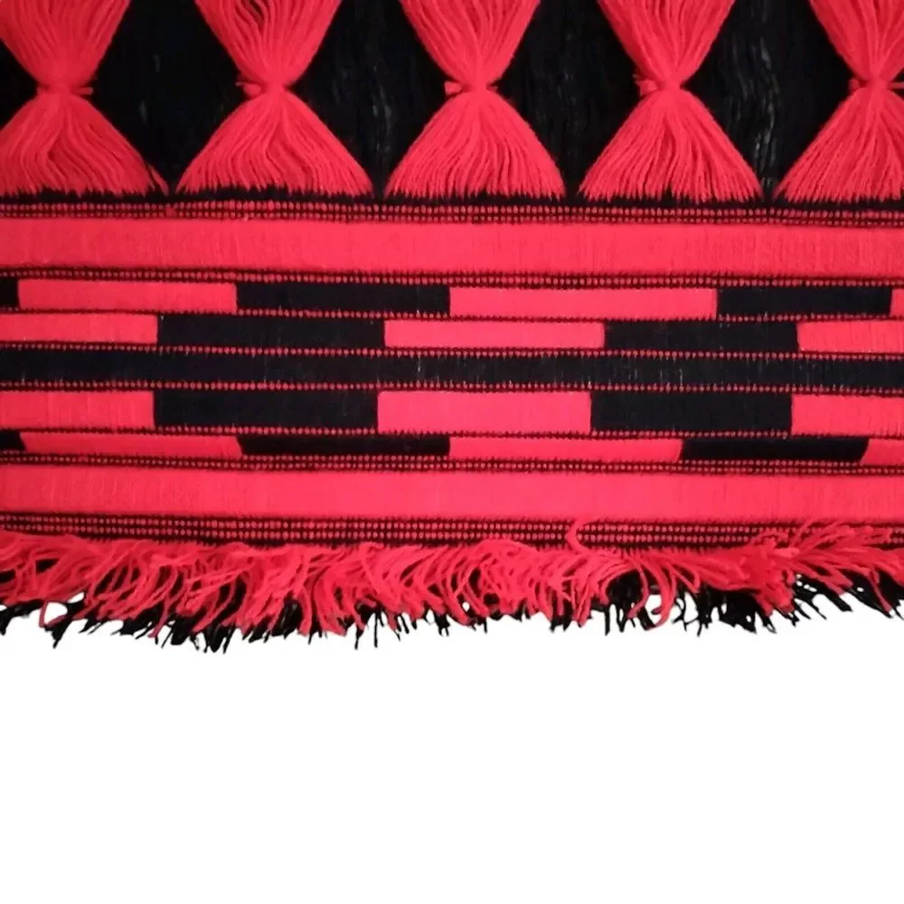 Peruvian South American Ethnic Woven Wall Hanging‎ Red Black Southwest 14